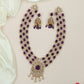 Grand Multi Row Oval Victorian Long Haara with Teardrop Pendant Centre