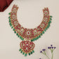 Graceful Peacock Motif Jadau Necklace with Statement Heart Shape Pendant