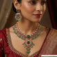 Ratnashri Jadau Necklace with Scalloped Motif Links and Grand Pendant