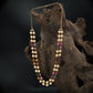 Stylish Double Strand with Pearl Rows and Defined Cube Accents