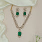 Stylish Blossom Necklace with Symmetrical Flower Links and Hanging Pendant