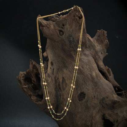 Elegant Antique Beads Chain With Twin Strand Detailing