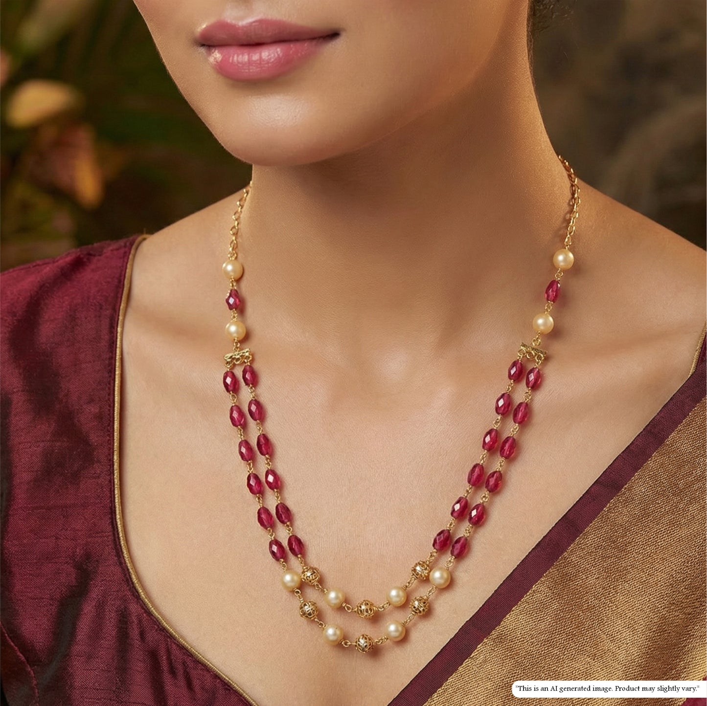 Graceful Multi Strand with Drop Bead Arrangement