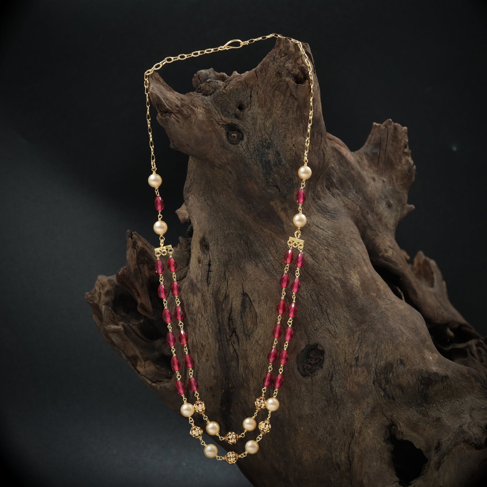 Graceful Multi Strand with Drop Bead Arrangement