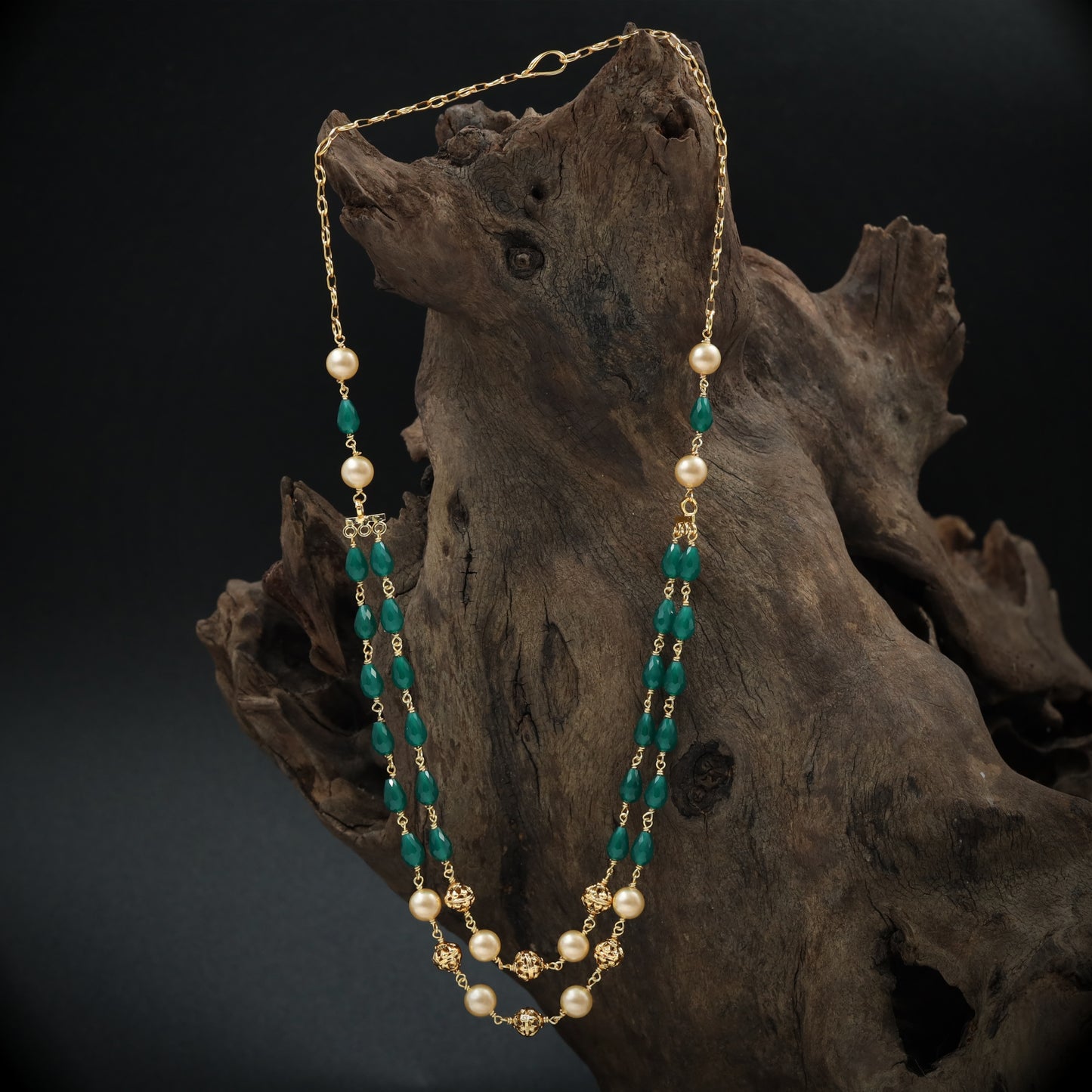 Graceful Multi Strand with Drop Bead Arrangement