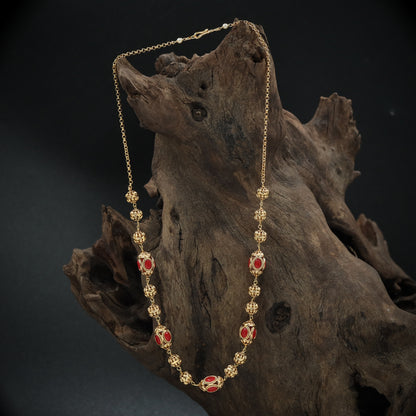 Antique Style Beaded Chain with Decorative Motif Links