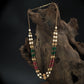 Triple Section Beads Chain with Pearl Clusters and Accent Layers