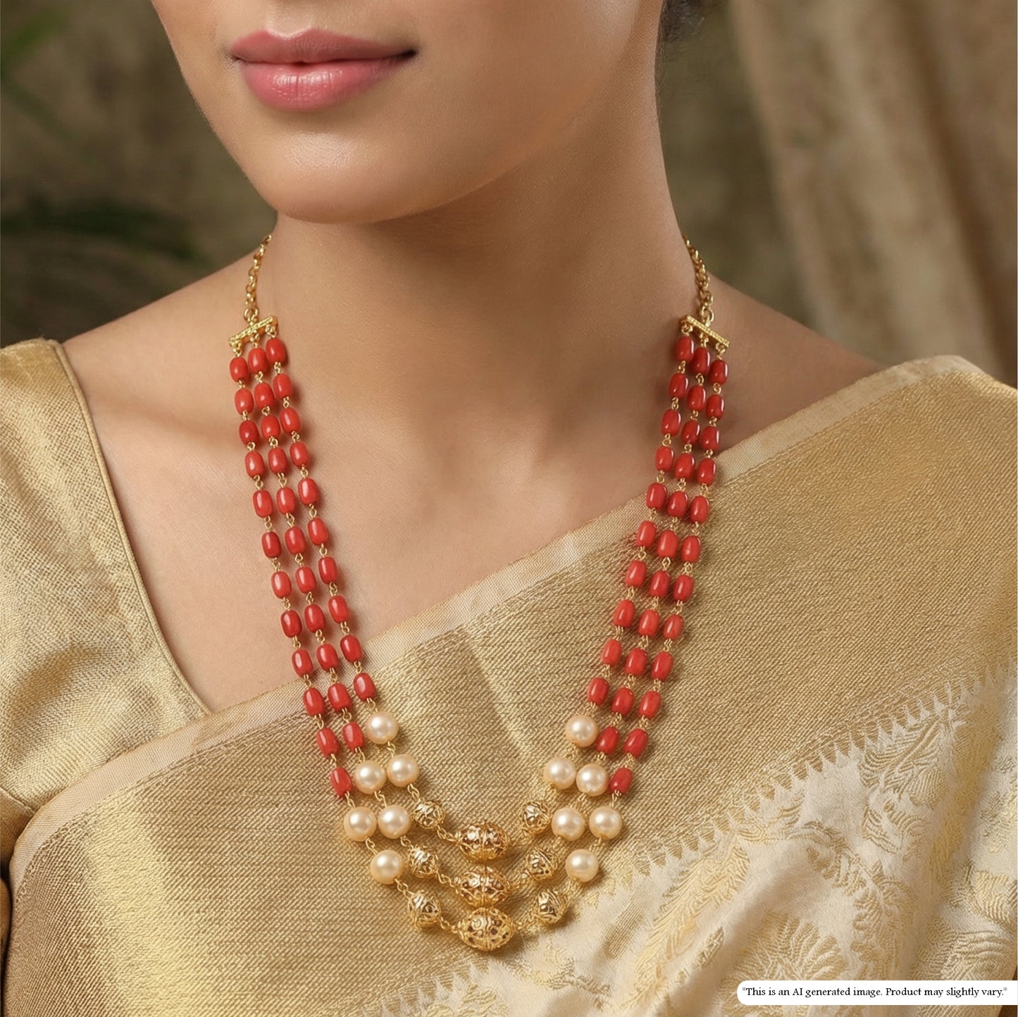 Vibrant Multi Strand Beads Chain with Cascading Drop Detailing