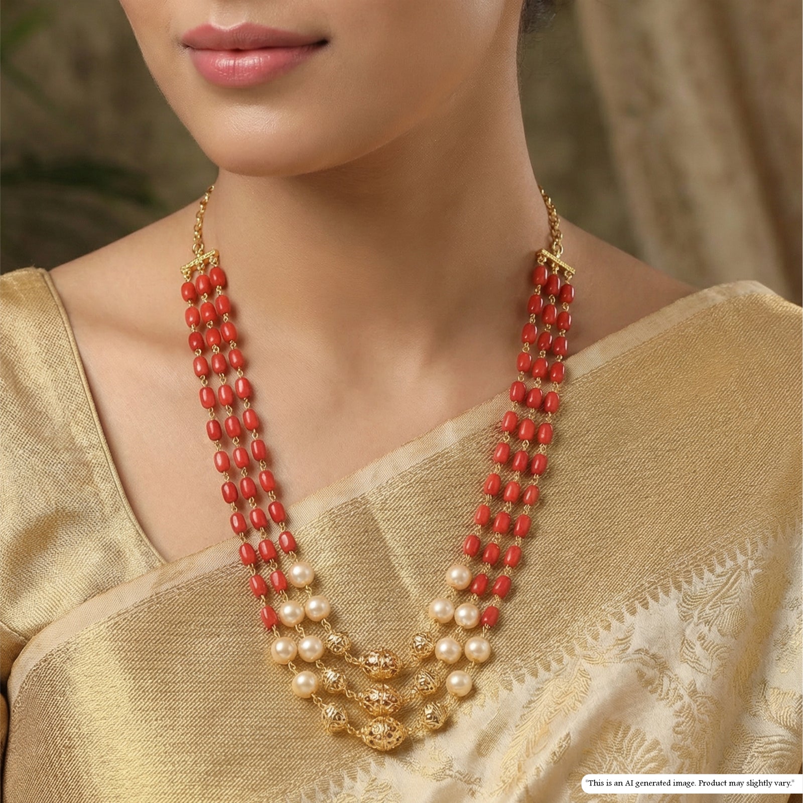 Vibrant Multi Strand Beads Chain with Cascading Drop Detailing