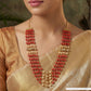 Striking Multi Row Beads Chain with Textured Spheres and Lower Drapes