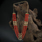 Striking Multi Row Beads Chain with Textured Spheres and Lower Drapes