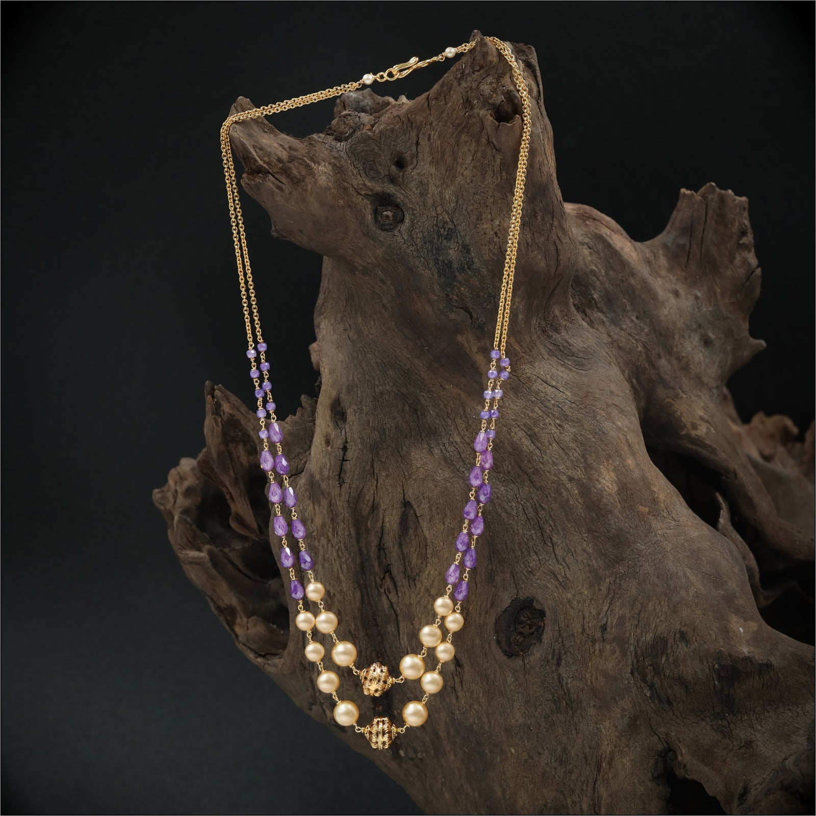 Charming Multi Strand with Structured Bead Flow and Pearl Cluster Detail