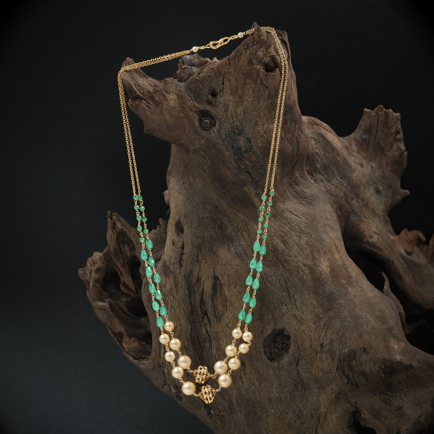 Charming Multi Strand with Structured Bead Flow and Pearl Cluster Detail