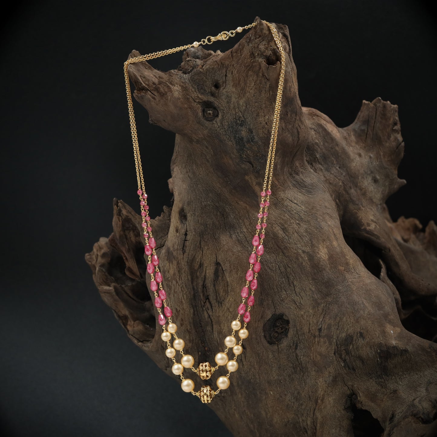 Charming Multi Strand with Structured Bead Flow and Pearl Cluster Detail