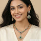 Gilded Bead Necklace with Repeating Floral Connectors and Tiered Pendant