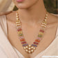 Prism Multi Strand Beads Chain with Pearl Clusters and Drop Layers