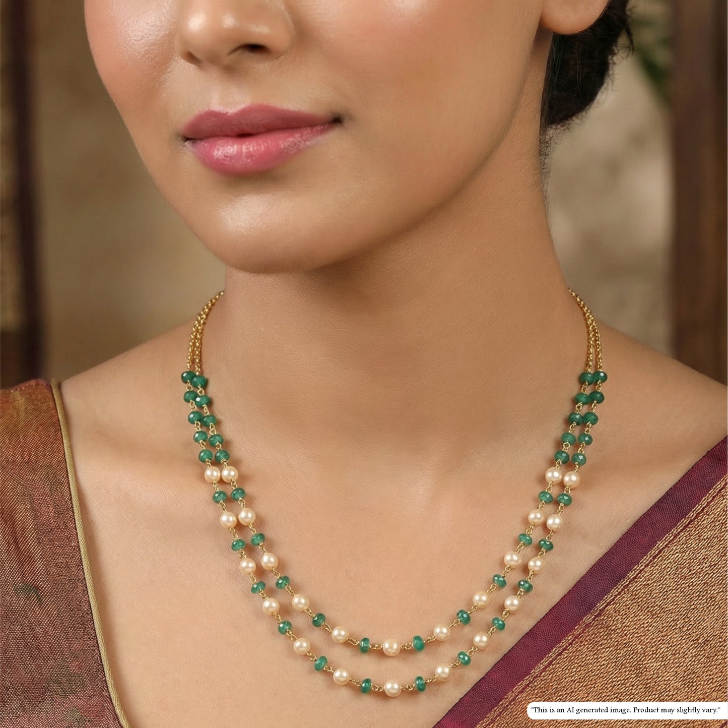 Alternating Bead Rows and Subtle Pearl Highlights