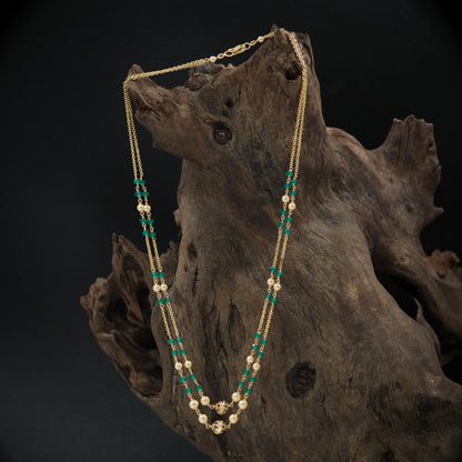 Modern Layered Chain with Balanced Bead and Pearl Detailing