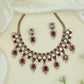 Refined Row Kundan Necklace with Alternating Links and Drops
