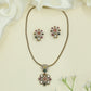 Braided Chain Kundan Chain with Pendant Featuring Floral Cluster Drop