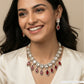 Cushion Cut Kundan Necklace with Marquise Drop Fringe and Linked Square Panels