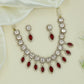 Cushion Cut Kundan Necklace with Marquise Drop Fringe and Linked Square Panels