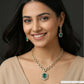 Heavy Link Chain with Structured Pattern and Hanging Hexagon Pendant