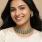 Angular Cluster Kundan Choker with Repetitive Triangular Units and Dense Stone Layout