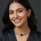 Sleek Square Link Choker with Center Highlight Panel and Matching Stud Earrings