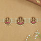 Curved Lakshmi Peacock Antique Waist Belt with Multi Strand Bead Base and Drop Fringe
