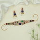 Decorative Segment Gold Choker with Varied Shape Units and Border Highlights