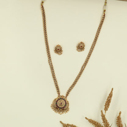 Decorative Bead Chain with Pendant and Concentric Disc Centre Drop