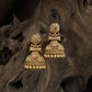 Radiating Floral Elephant Antique Jumka with Layered Dome and Drop Danglers