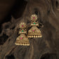 Radiating Floral Elephant Antique Jumka with Layered Dome and Drop Danglers