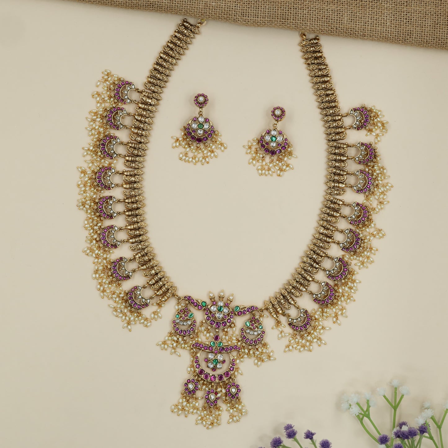 Decorative Crescent Series Long Haara with Layered Hanging Accents