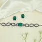 Continuous Infinity Link Choker with Structured Cushion Panel and Side Bar Accents