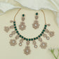 Opulent Bead Line Gold Necklace with Circular Drop Clusters and Hangings