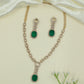 Brilliant Link Matt Necklace with Elongated Chain Units and Hanging Drop