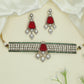 Decorative Panel Kundan Choker with Broad Structure and Drop Elements