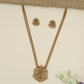 Woven Double Chain with Pendant featuring Side Peacock Elements and Fringe Detail