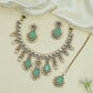 Glorious Floral Kundan Necklace with Oval Units and Cascading Drops