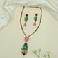 Aureate Rope Link Kundan Chain with Pendant Featuring Tiered Drop Arrangement