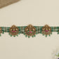Radiating Lakshmi Panel Waist Belt with Multi Strand Bead Rows and Drop Fringe