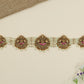 Radiating Lakshmi Panel Waist Belt with Multi Strand Bead Rows and Drop Fringe