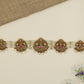 Radiating Lakshmi Panel Waist Belt with Multi Strand Bead Rows and Drop Fringe