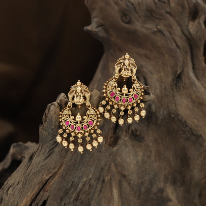 Radiating Lakshmi Crest Hanging with Circular Frame and Coin Drop Fringe