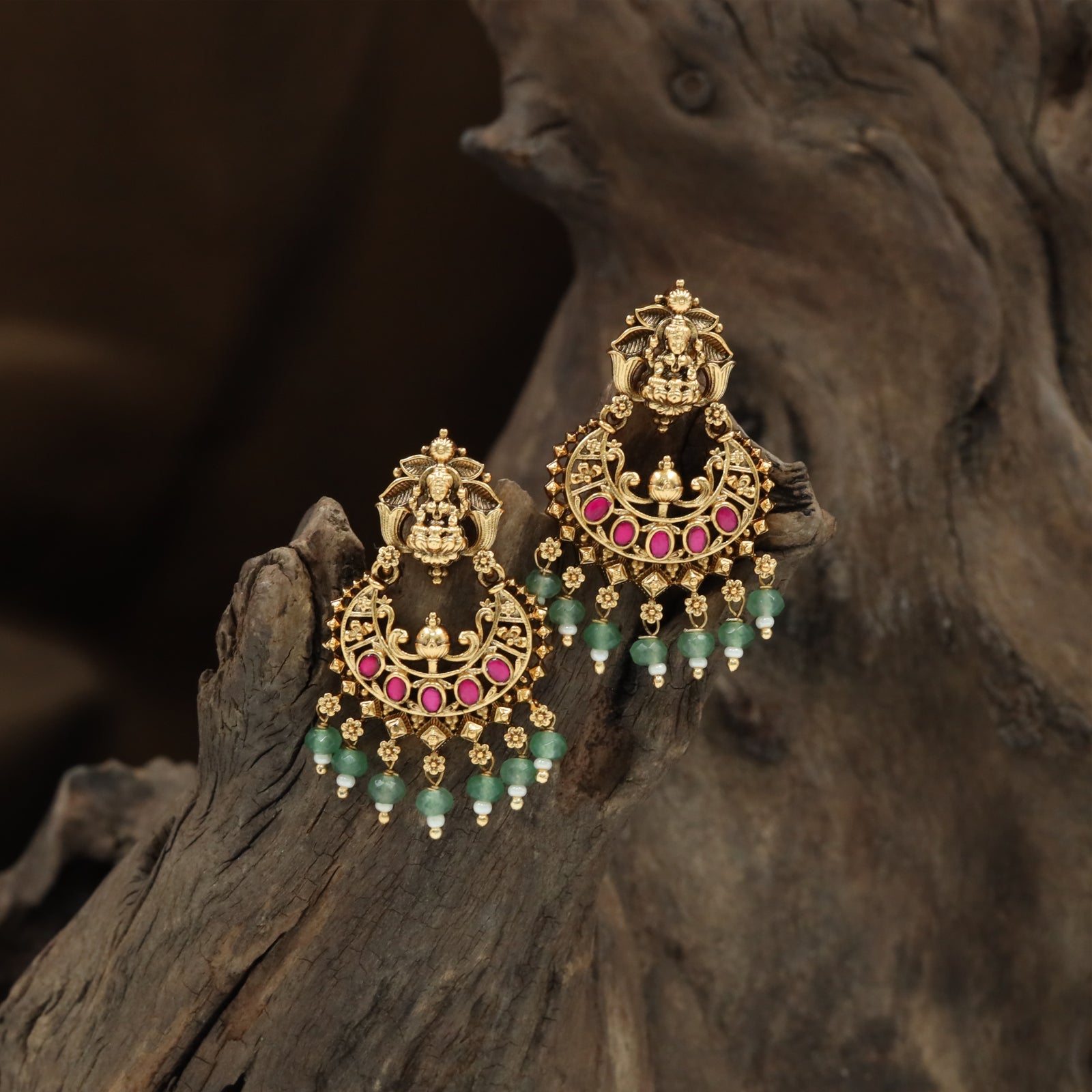 Radiating Lakshmi Crest Hanging with Circular Frame and Coin Drop Fringe