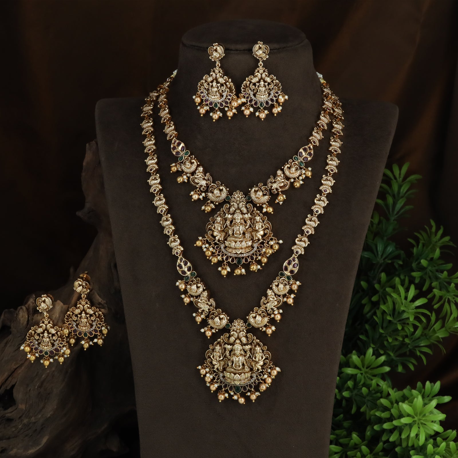 Decorative Link Antique Combo Set with Lakshmi Medallions and Chain Arrangement