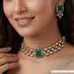 Flowing Compact Pattern Kundan Choker with Rectangular Highlight and Clustered Links