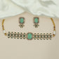 Flowing Compact Pattern Kundan Choker with Rectangular Highlight and Clustered Links